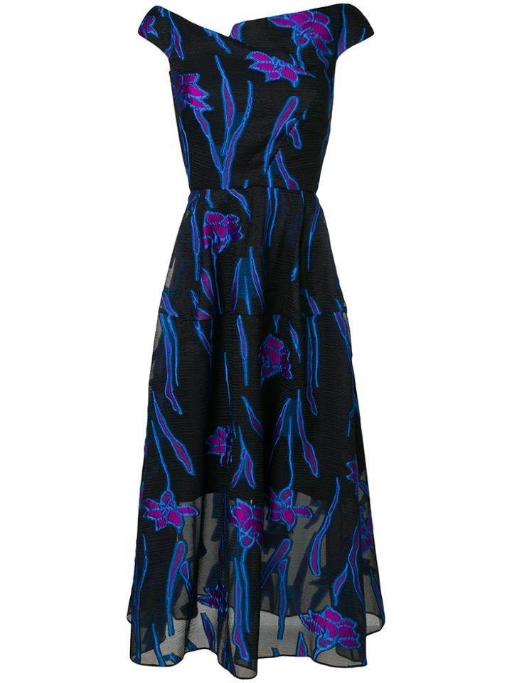 Roland Mouret Floral Midi Dress - Black