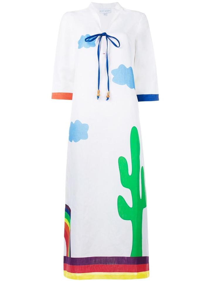 Mira Mikati 'sleep All Over' Kaftan Dress, Women's, Size: 34, White, Cotton/linen/flax