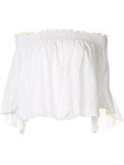 Ports Pure Striped Off-shoulder Blouse - White