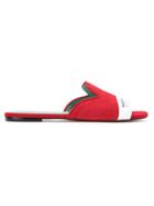 Blue Bird Shoes Suede Panelled Mules - Red