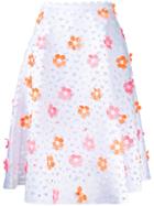 Paskal Flowers Detail Skirt - White