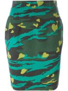 Jean Paul Gaultier Vintage Camouflage And Heart Print Skirt - Green