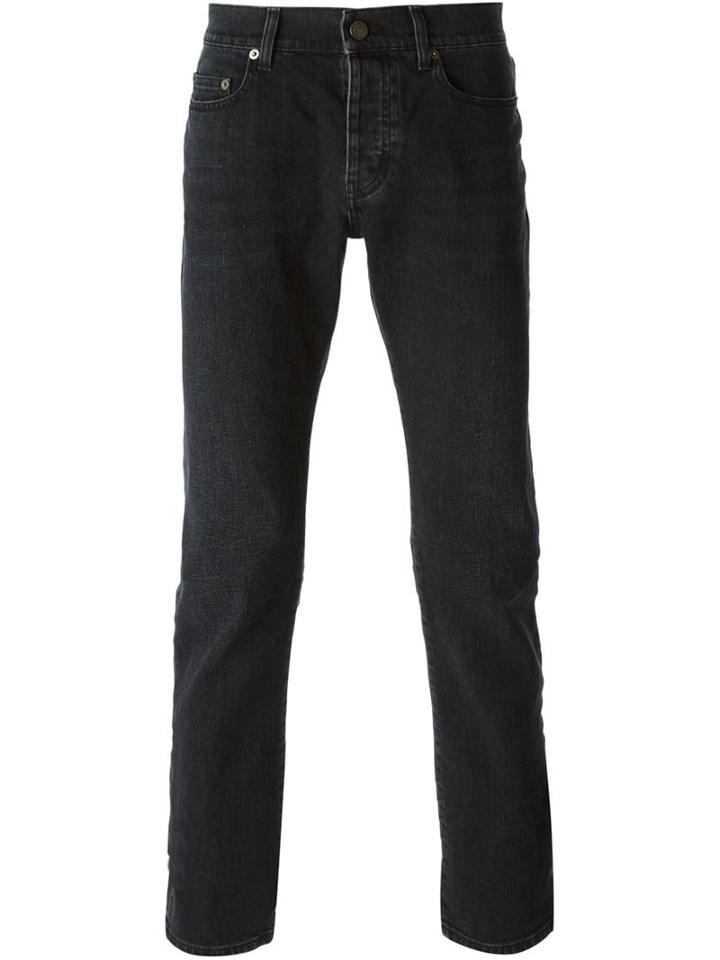 Saint Laurent Classic Washed Jeans, Men's, Size: 32, Black, Cotton/spandex/elastane