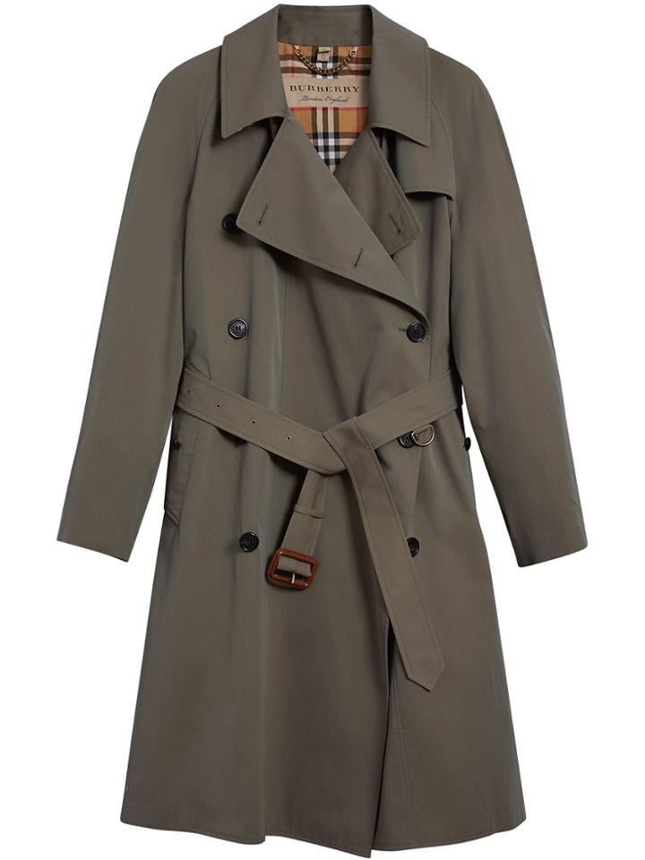 Burberry Gabardine Trench Coat - Green