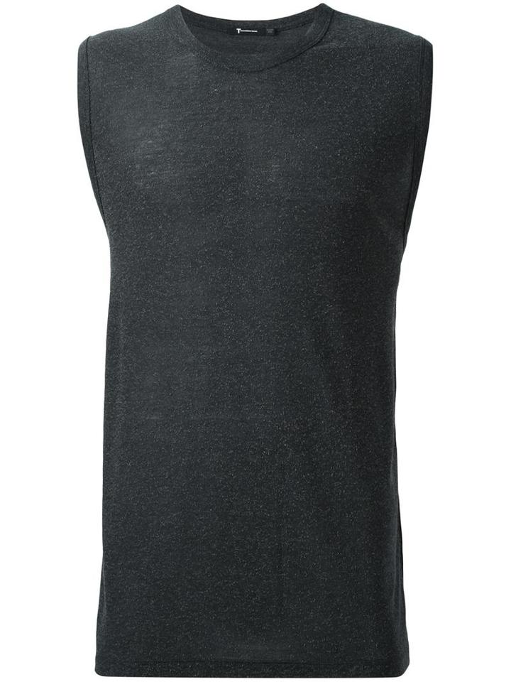 T By Alexander Wang Sleeveless T-shirt, Men's, Size: Xs, Grey, Silk/rayon