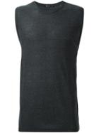 T By Alexander Wang Sleeveless T-shirt, Men's, Size: Xs, Grey, Silk/rayon