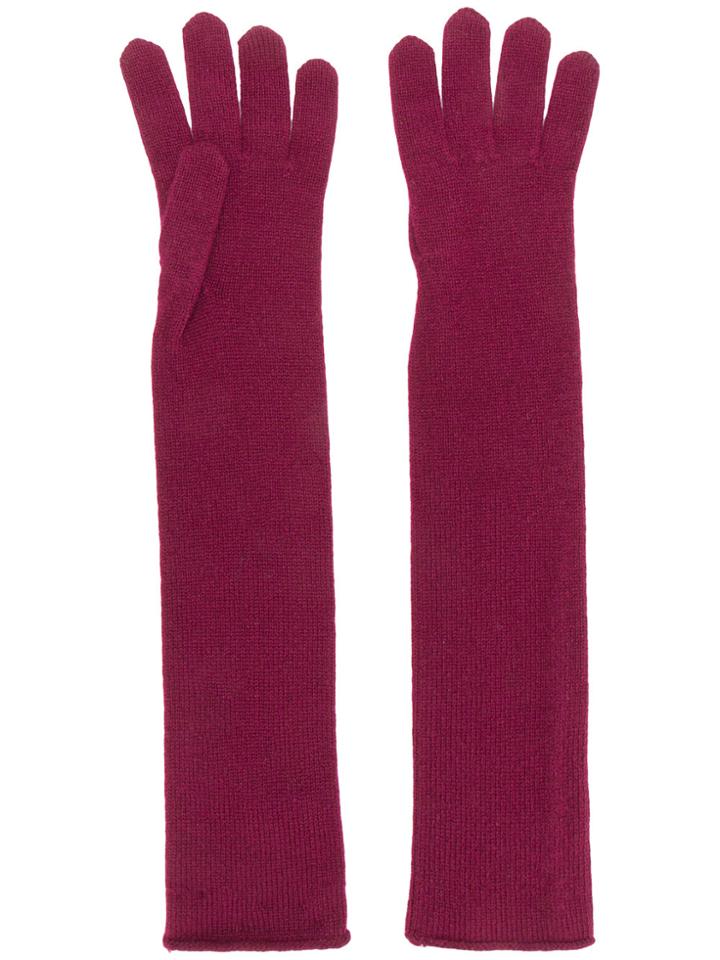 Drumohr Long Gloves - Pink & Purple