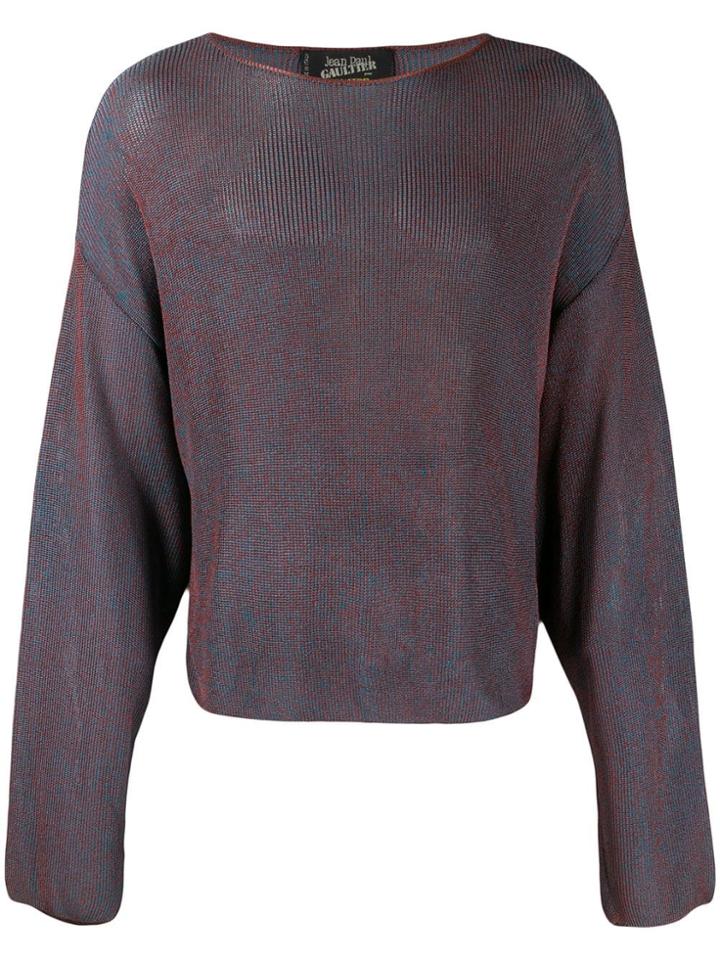 Jean Paul Gaultier Vintage 1990's Boat Neck Knitted Sweater - Blue