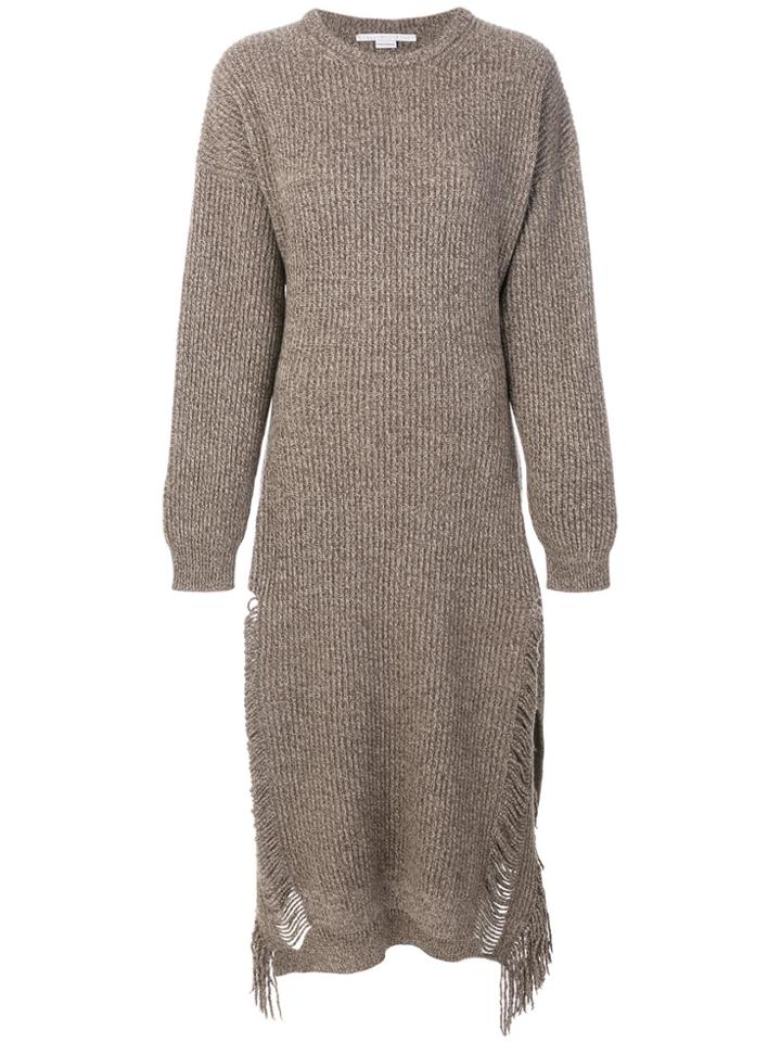 Stella Mccartney Knitted Fringe Dress - Nude & Neutrals