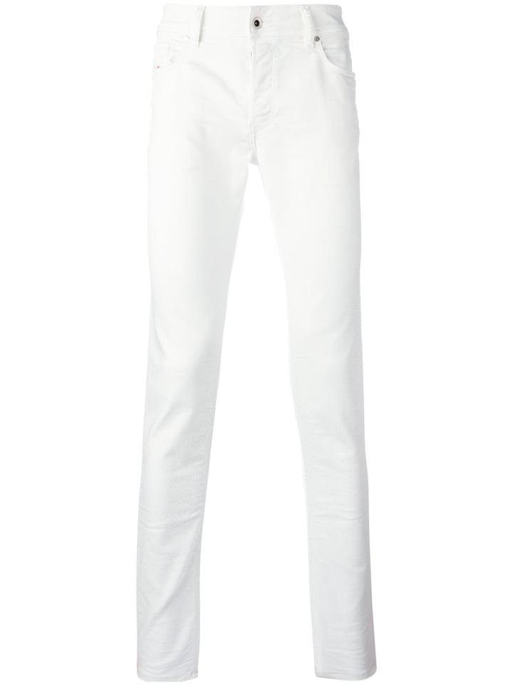 Diesel Sleenker Jeans, Men's, Size: 33, White, Cotton/polyester