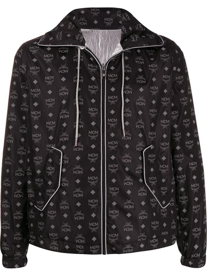 Mcm Repeat Logo Windbreaker - Black
