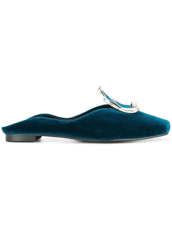 Yuul Yie Pearl Buckle Mules - Green