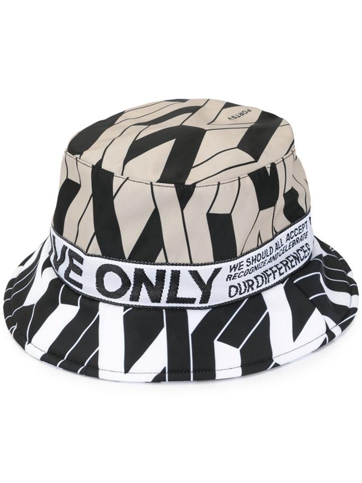 Ports V Logo Print Bucket Hat - Brown