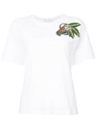 Oscar De La Renta Monkey Embroidered T-shirt - White
