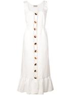 Nicholas Front Button Garden Dress - White