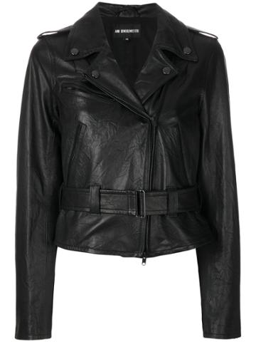 Ann Demeulemeester Blanche Belted Biker Jacket - Black