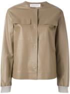 Fabiana Filippi - Bomber Jacket - Women - Cotton/leather - 42, Women's, Brown, Cotton/leather