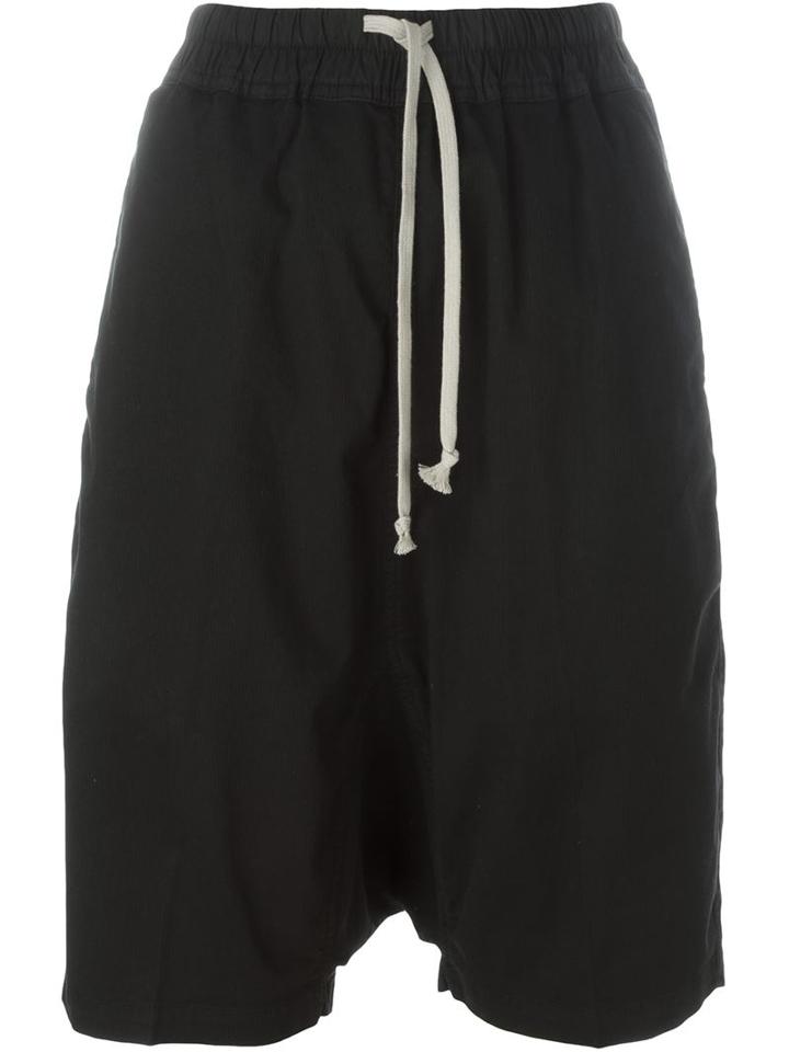 Rick Owens Drkshdw Drawstring Shorts, Women's, Size: L, Black, Cotton/spandex/elastane