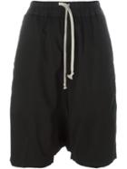 Rick Owens Drkshdw Drawstring Shorts, Women's, Size: L, Black, Cotton/spandex/elastane