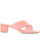 Mansur Gavriel Cross Strap Sandals - Pink & Purple