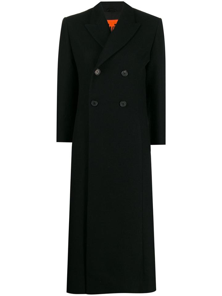 Colville Double-breasted Long Coat - Black