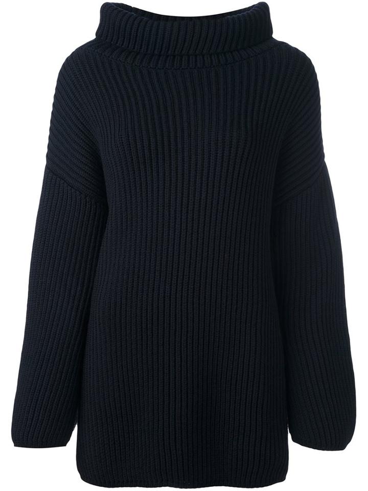 Stefano Mortari Oversized Jumper, Women's, Blue, Virgin Wool