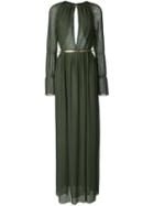 Jay Ahr Gold-tone Detail Longsleeved Dress, Women's, Size: 34, Green, Polyester