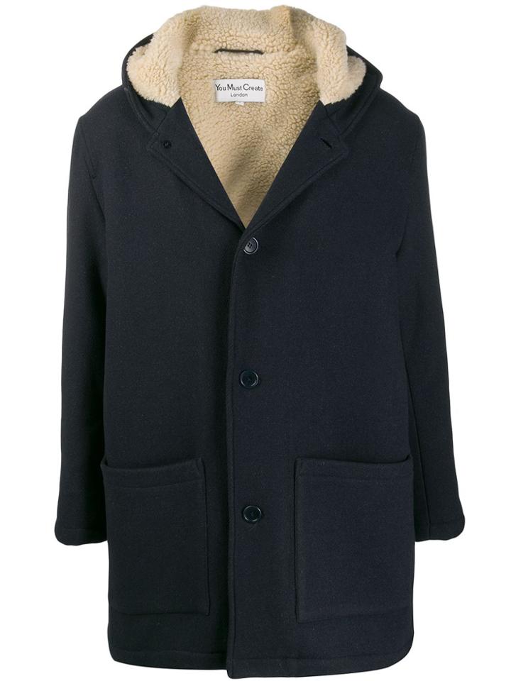 Ymc Single-breasted Oversized Coat - Blue