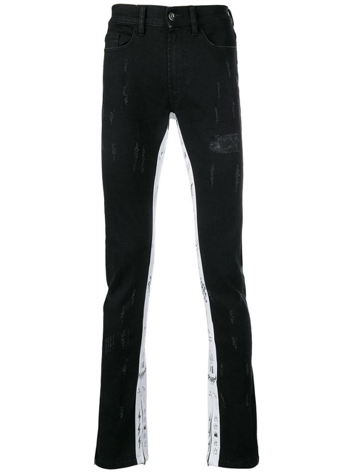 Mjb Crixus Graphic-detailed Jeans - Black