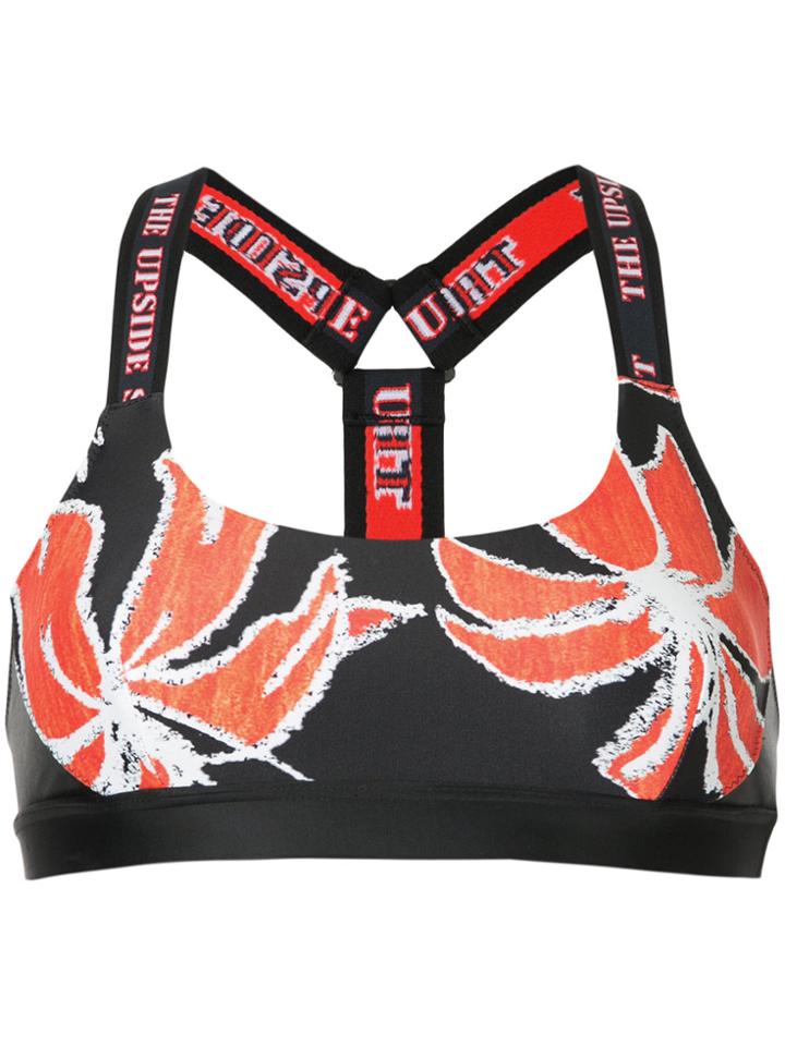The Upside Floral-print Sports Bra - Black
