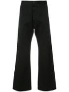 Maison Margiela - Straight Leg Turn Up Trousers - Men - Cotton - 50, Black, Cotton