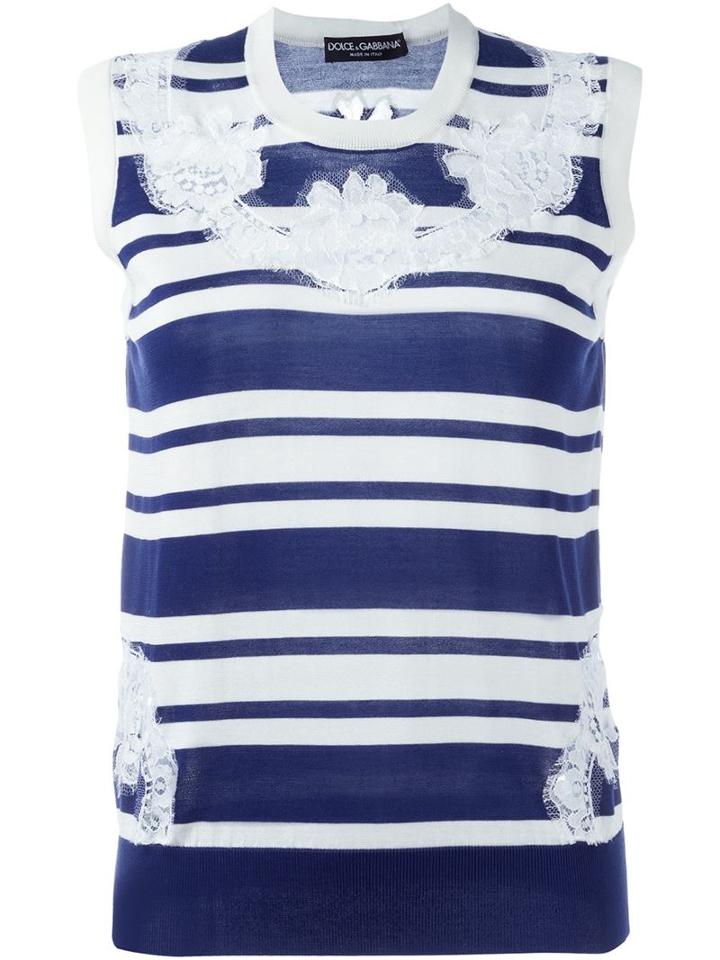 Dolce & Gabbana Lace Striped Tank Top