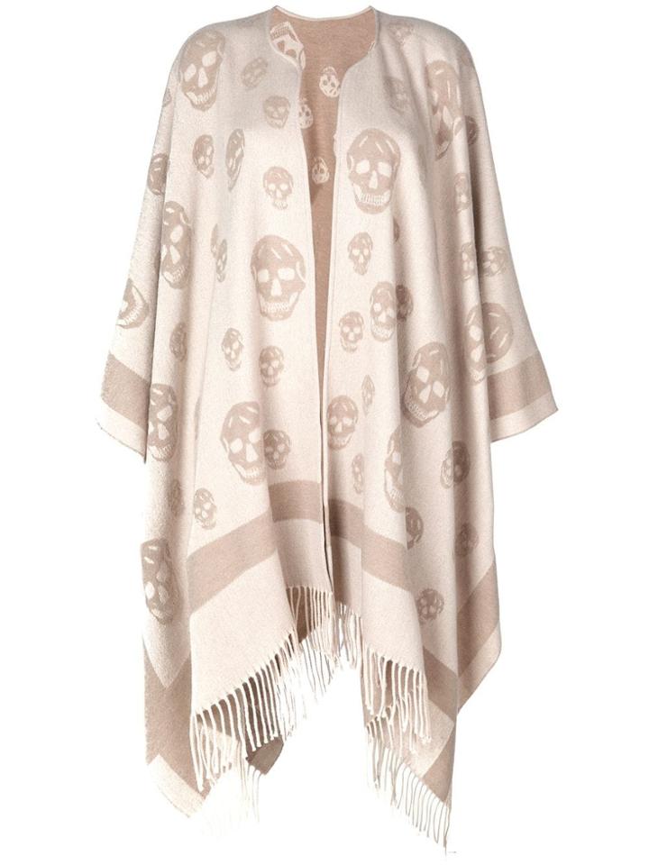 Alexander Mcqueen Skull Cape Scarf - Neutrals