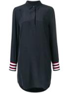 Equipment Striped Cuffs Shirt Dress - Grey