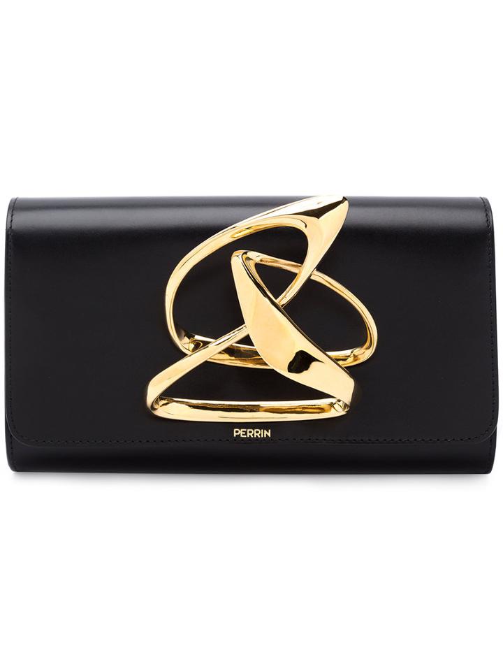 Perrin Paris - Perrin Paris X Zaha Hadid Loop Clutch - Women - Lamb Skin - One Size, Black, Lamb Skin