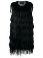 Giorgio Brato Long Fit Gilet, Women's, Size: 40, Black, Goat Fur/wool/polyamide