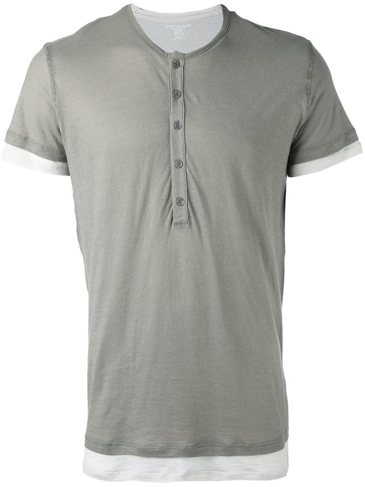 Majestic Filatures - Contrast T-shirt - Men - Cotton - L, Green, Cotton