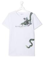 Givenchy Kids Teen Dragon Logo T-shirt - White