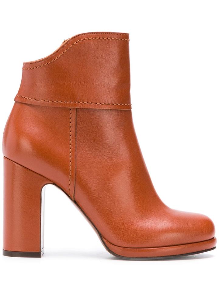 L'autre Chose Platform Ankle Boots - Yellow & Orange