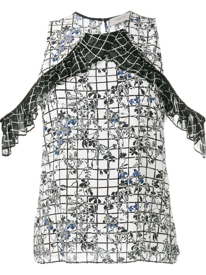 Preen By Thornton Bregazzi Grid And Floral Print Top