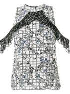 Preen By Thornton Bregazzi Grid And Floral Print Top