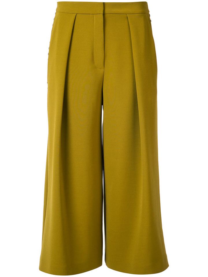 Roksanda Cropped Palazzo Pants, Women's, Size: 10, Yellow/orange, Polyester/spandex/elastane/viscose/cotton