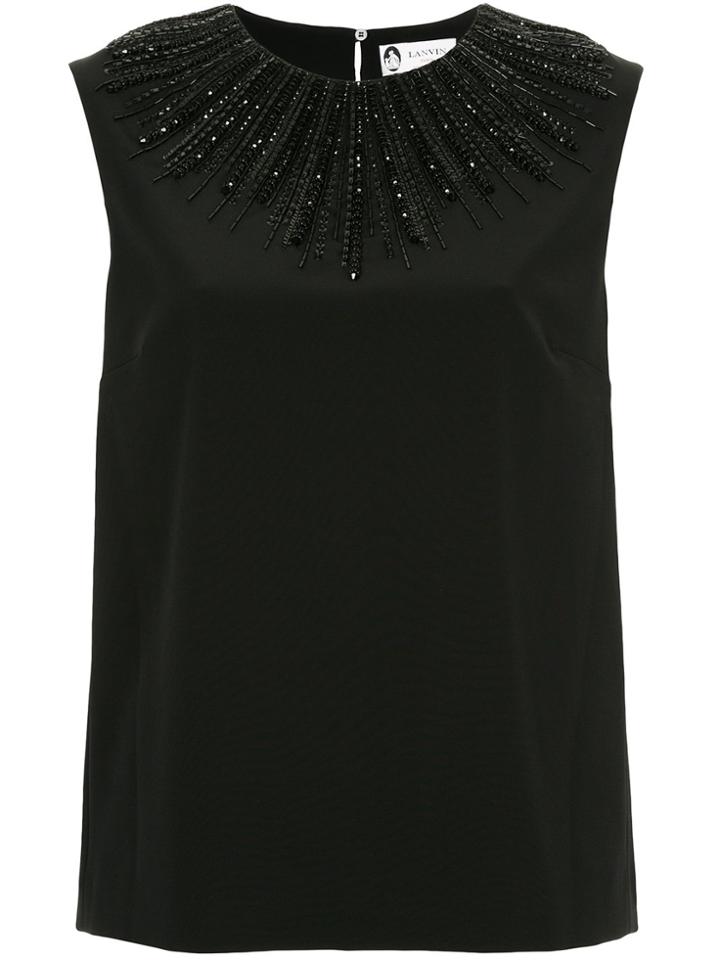 Lanvin Beaded Collar Blouse - Black