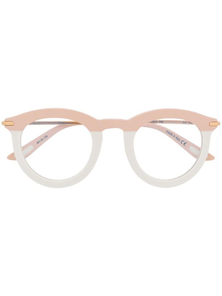Christian Roth Eyewear Round Two-tone Frame Glasses - Pink