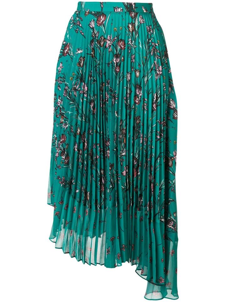 Markus Lupfer Asymmetric Pleated Skirt - Green