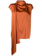 Fabiana Filippi Draped Neck Blouse - Orange