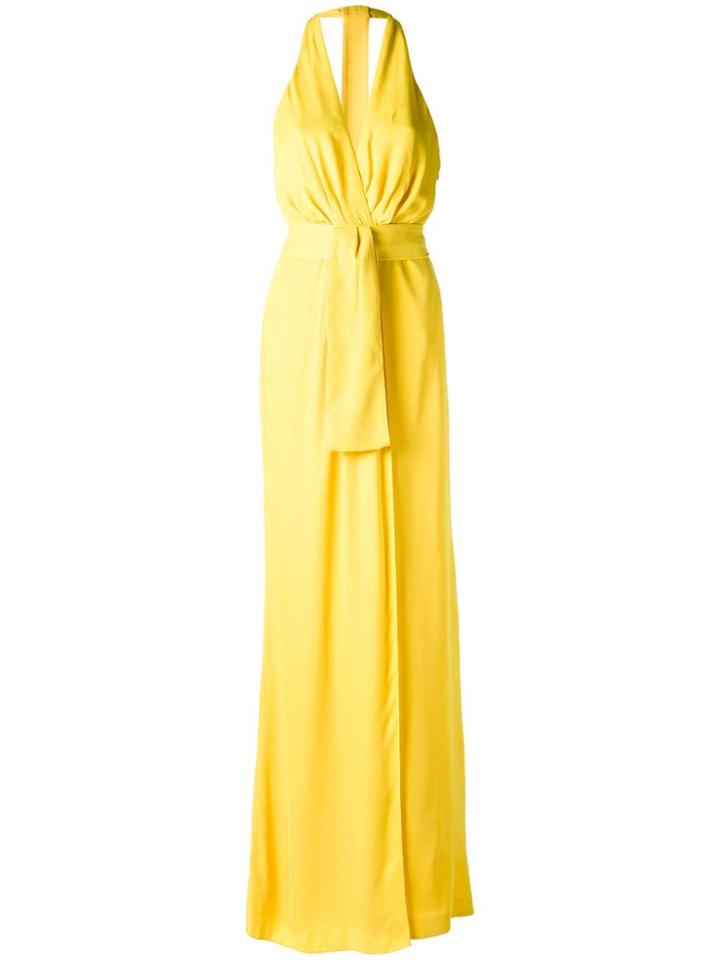 Tufi Duek Halter Neck Gown - Yellow & Orange
