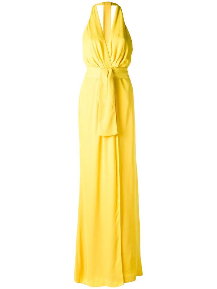 Tufi Duek Halter Neck Gown - Yellow & Orange