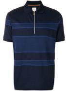 Paul Smith Striped Zip Polo Shirt - Blue