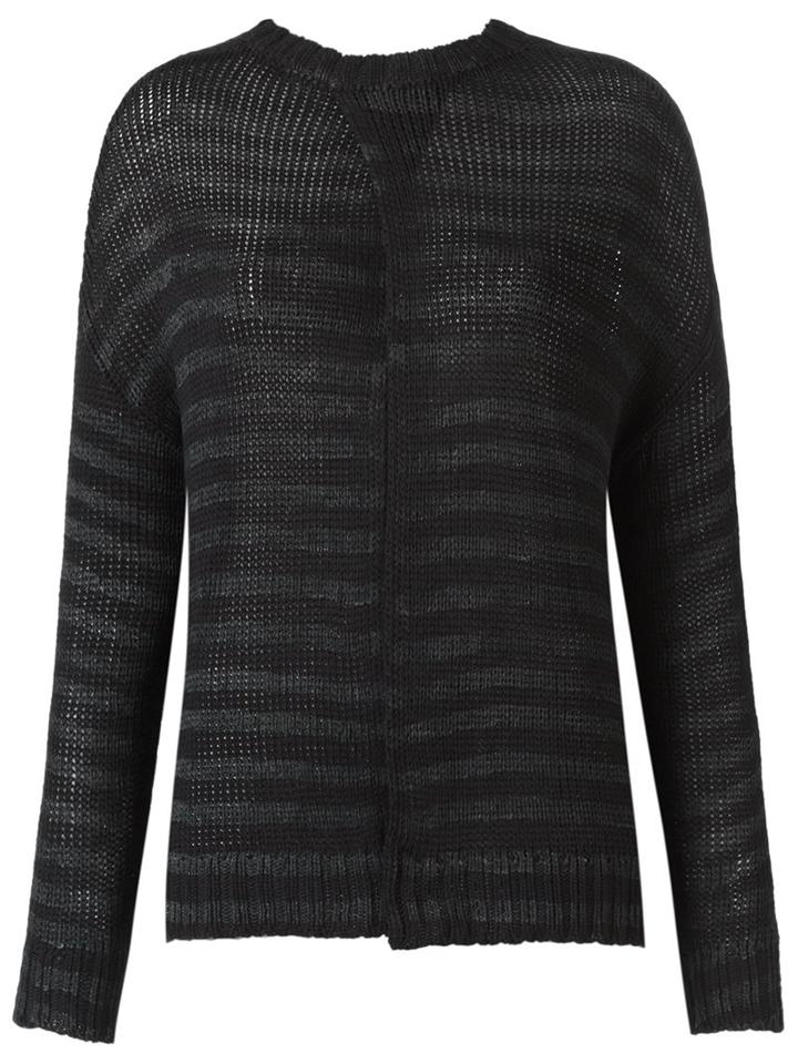Uma Raquel Davidowicz Striped Knit Blouse, Women's, Size: Medium, Black, Viscose